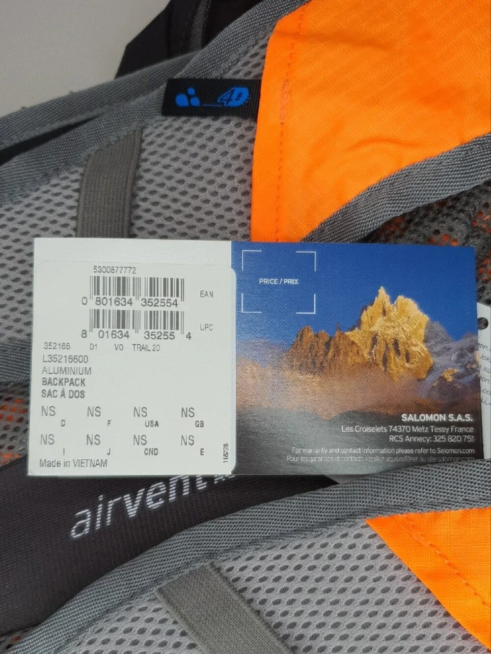 Salomon Black and Orange Sport Backpack